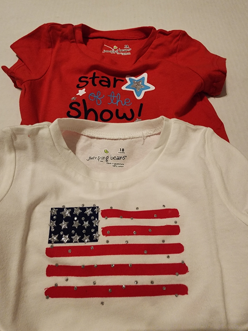 jumping beans Red & White Short Sleeve Tees with Star and Flag Prints - Picture 5 of 6